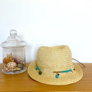 Toyo straw jeweled band sunhat